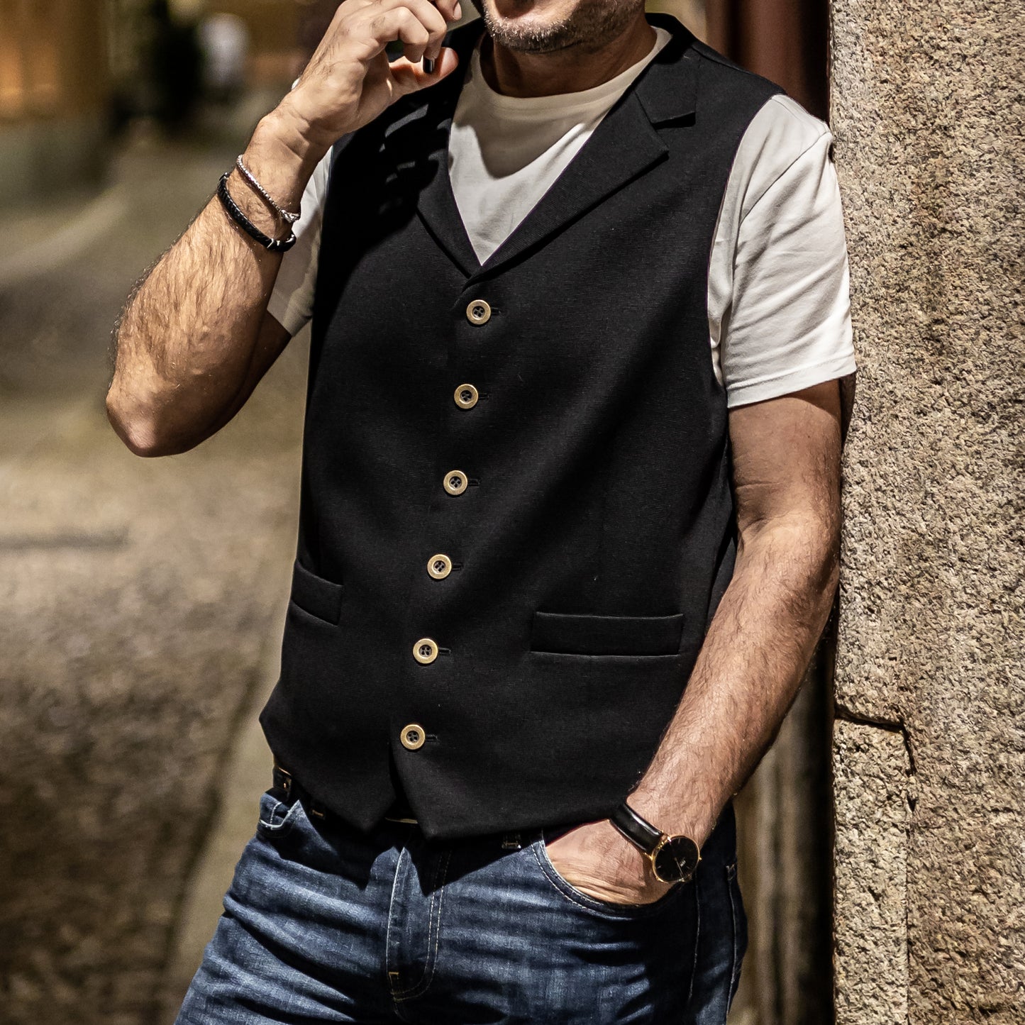 Gilet da uomo Liverpool Maglia di Cotone Nero